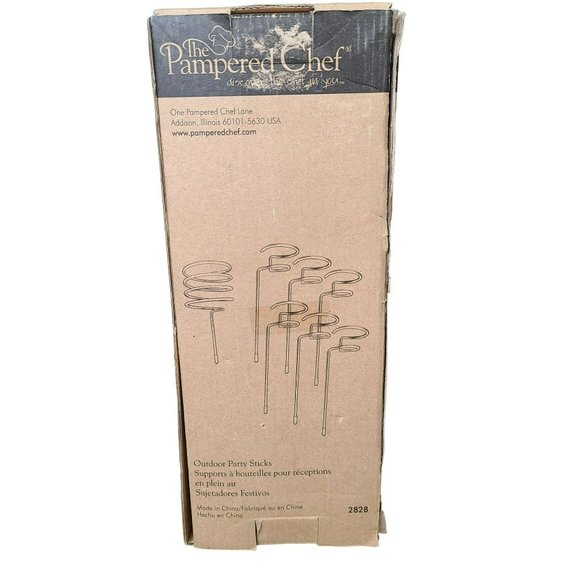 Pampered Chef Outdoor Party Sticks Stakes #2828 Wine Beer Drink Candle Holders - Picture 1 of 6